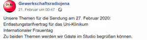 Gewerkschaftsradio Jena bei Facebook